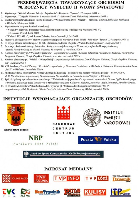 Program Obchodw 70. Rocznicy Wybuchu II wojny wiatowej 